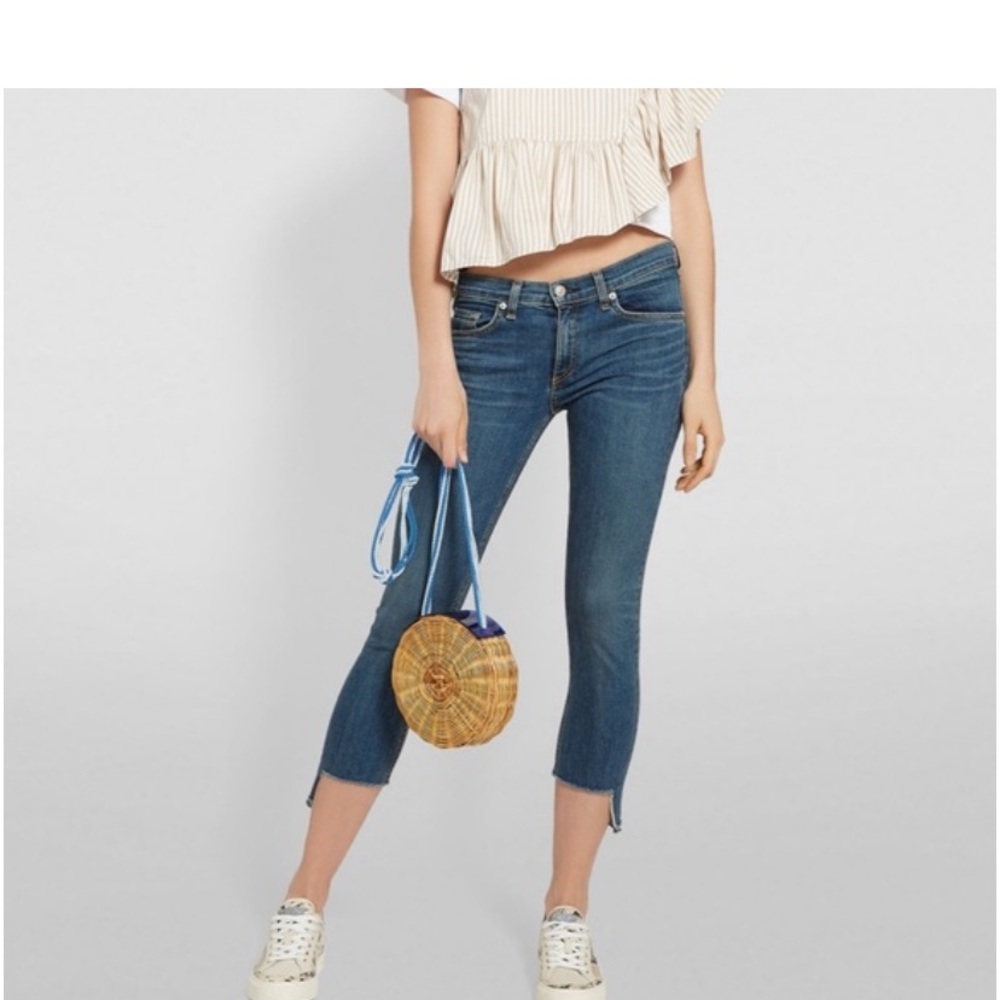 rag & bone capris skinny crop distressed jeans